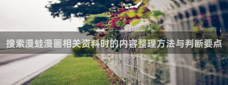 梦漫漫画APP漫画推荐:搜索漫蛙漫画相关资料时的内容整理方法与判断要点