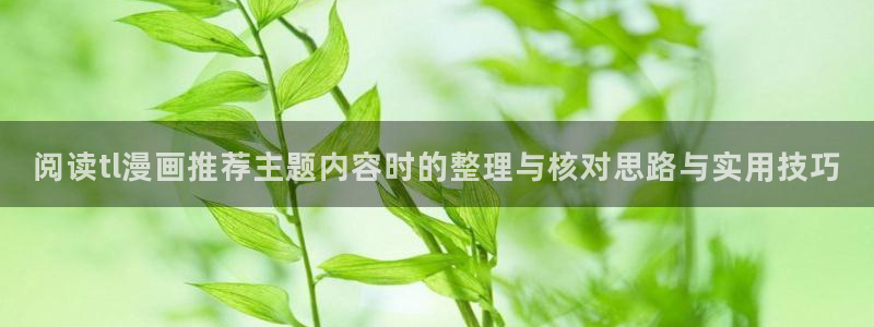 梦漫漫画分类导航：阅读tl漫画推荐主题内容时的整理与核对思路与实用技巧