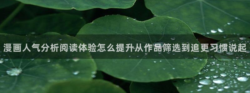 梦漫漫画漫画分类大全：漫画人气分析阅读体验怎么提升从作品筛选到追更习惯说起